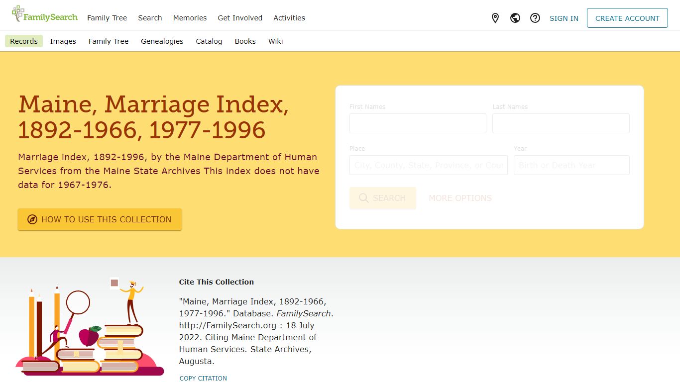 Maine, Marriage Index, 1892-1966, 1977-1996 • FamilySearch